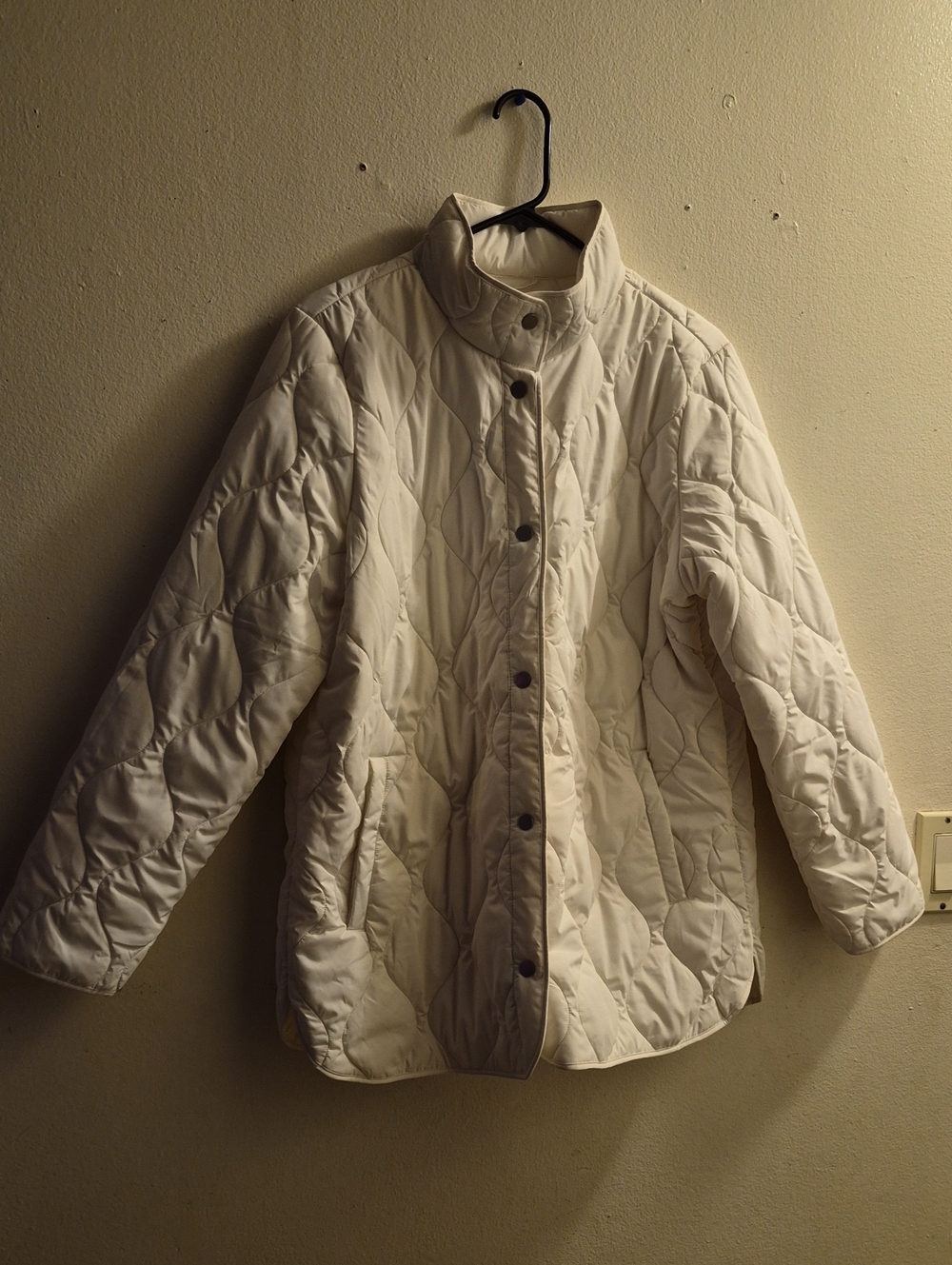 32 Degrees Women's Quilted Mockneck Lined Snap Jacket Cream